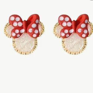 Minnie Mouse Head Stud Earrings 18k Gold Plated